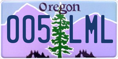 OR license plate 005LML