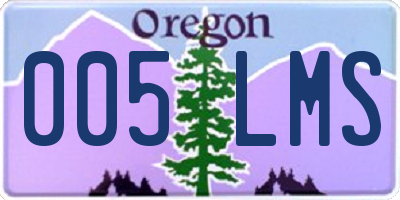 OR license plate 005LMS