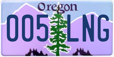 OR license plate 005LNG