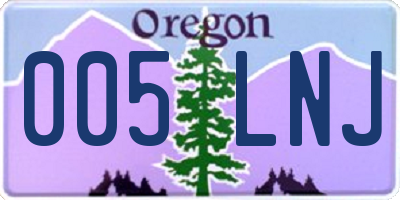 OR license plate 005LNJ