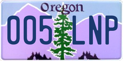 OR license plate 005LNP