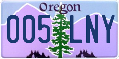 OR license plate 005LNY