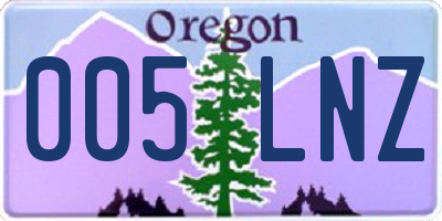 OR license plate 005LNZ