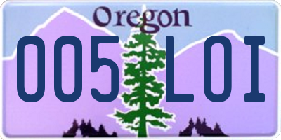 OR license plate 005LOI