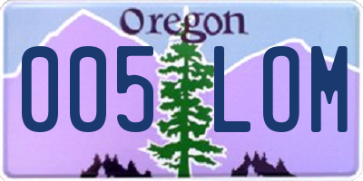 OR license plate 005LOM