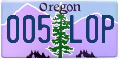OR license plate 005LOP