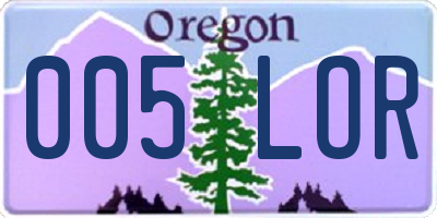 OR license plate 005LOR