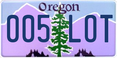 OR license plate 005LOT