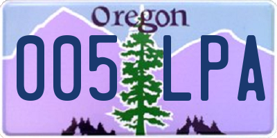 OR license plate 005LPA