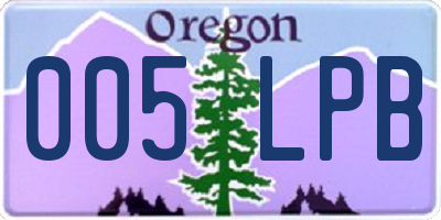 OR license plate 005LPB