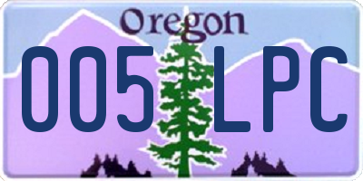OR license plate 005LPC