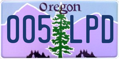 OR license plate 005LPD