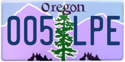 OR license plate 005LPE
