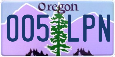 OR license plate 005LPN