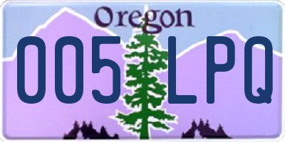 OR license plate 005LPQ