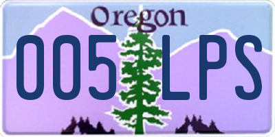 OR license plate 005LPS