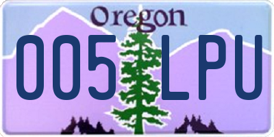 OR license plate 005LPU