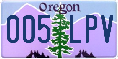 OR license plate 005LPV