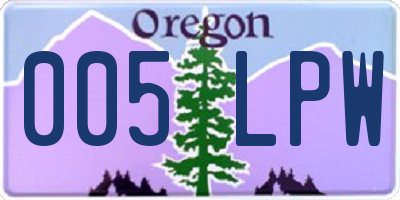 OR license plate 005LPW