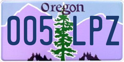 OR license plate 005LPZ