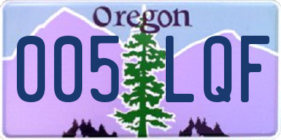 OR license plate 005LQF