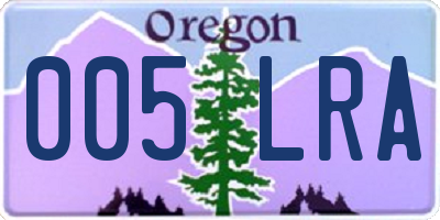 OR license plate 005LRA