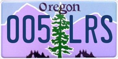 OR license plate 005LRS