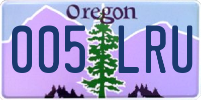 OR license plate 005LRU
