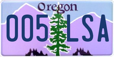 OR license plate 005LSA