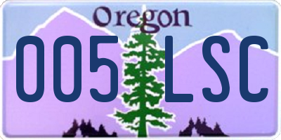 OR license plate 005LSC