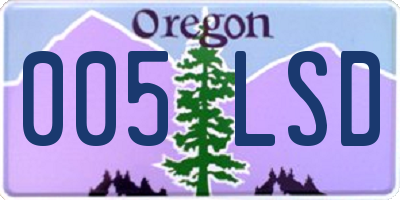 OR license plate 005LSD