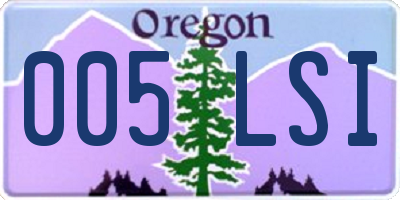 OR license plate 005LSI
