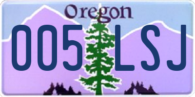 OR license plate 005LSJ