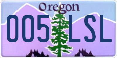 OR license plate 005LSL