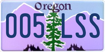 OR license plate 005LSS