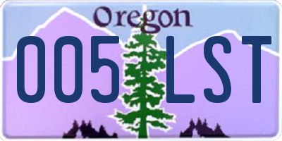 OR license plate 005LST