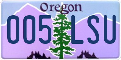 OR license plate 005LSU