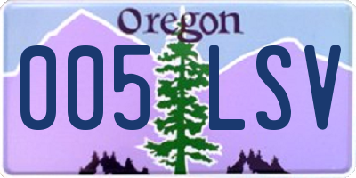 OR license plate 005LSV