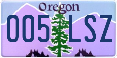 OR license plate 005LSZ