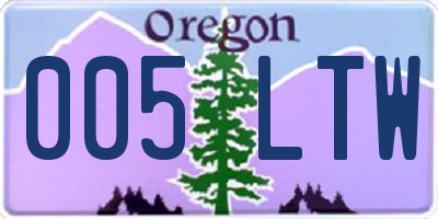 OR license plate 005LTW