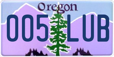 OR license plate 005LUB