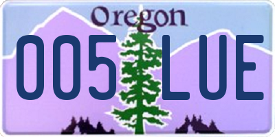 OR license plate 005LUE