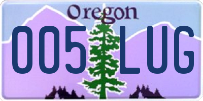 OR license plate 005LUG