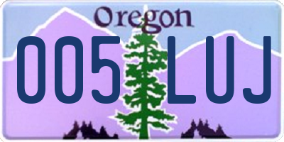 OR license plate 005LUJ