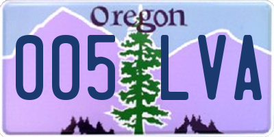 OR license plate 005LVA