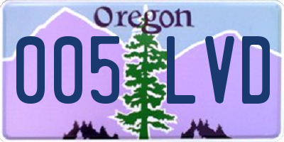 OR license plate 005LVD