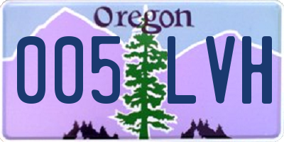 OR license plate 005LVH