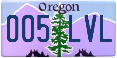 OR license plate 005LVL