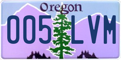 OR license plate 005LVM