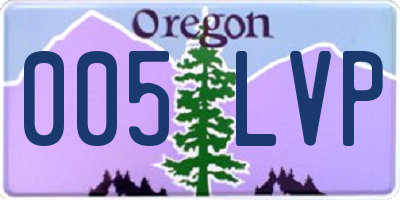 OR license plate 005LVP